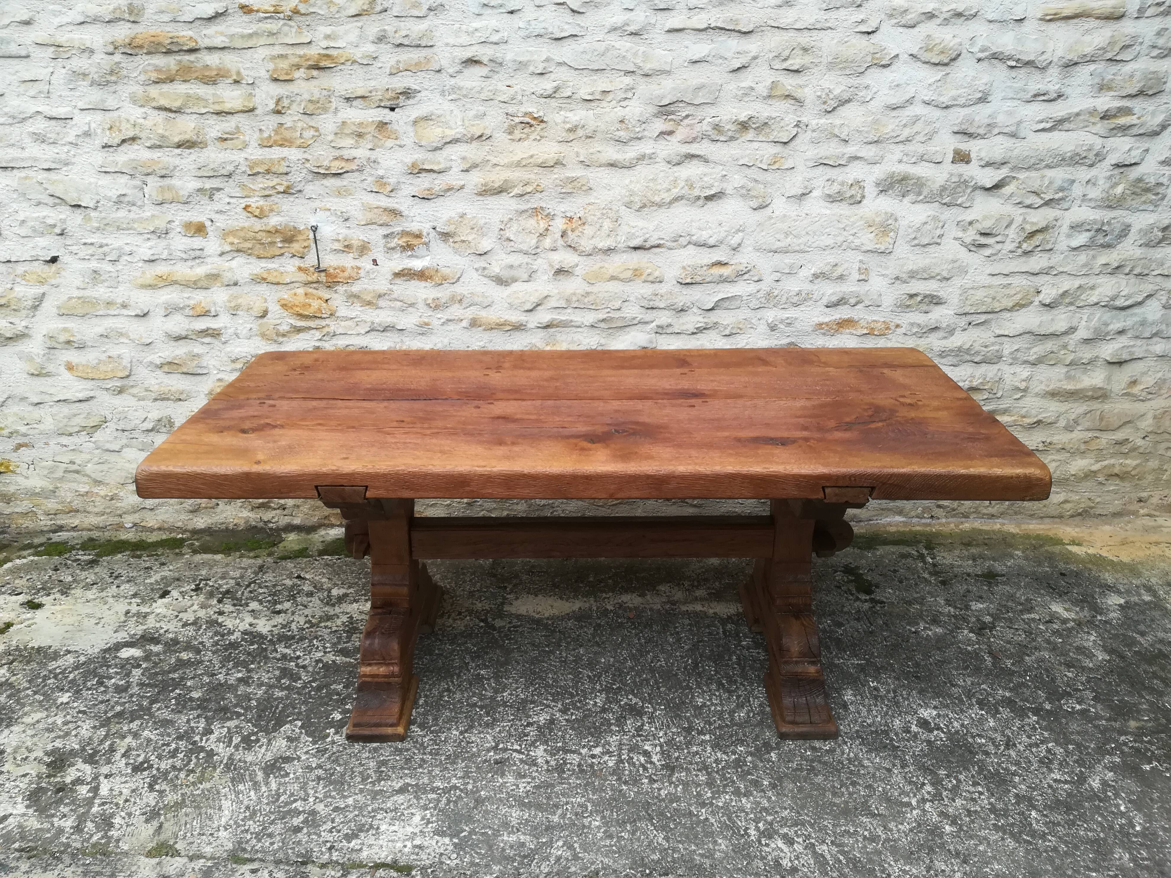 Solid oak farmhouse table