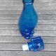 Carafe in the shape of a dog in vintage Empoli blue glass