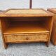 Pair of vintage maugrion rattan nightstands with drawers