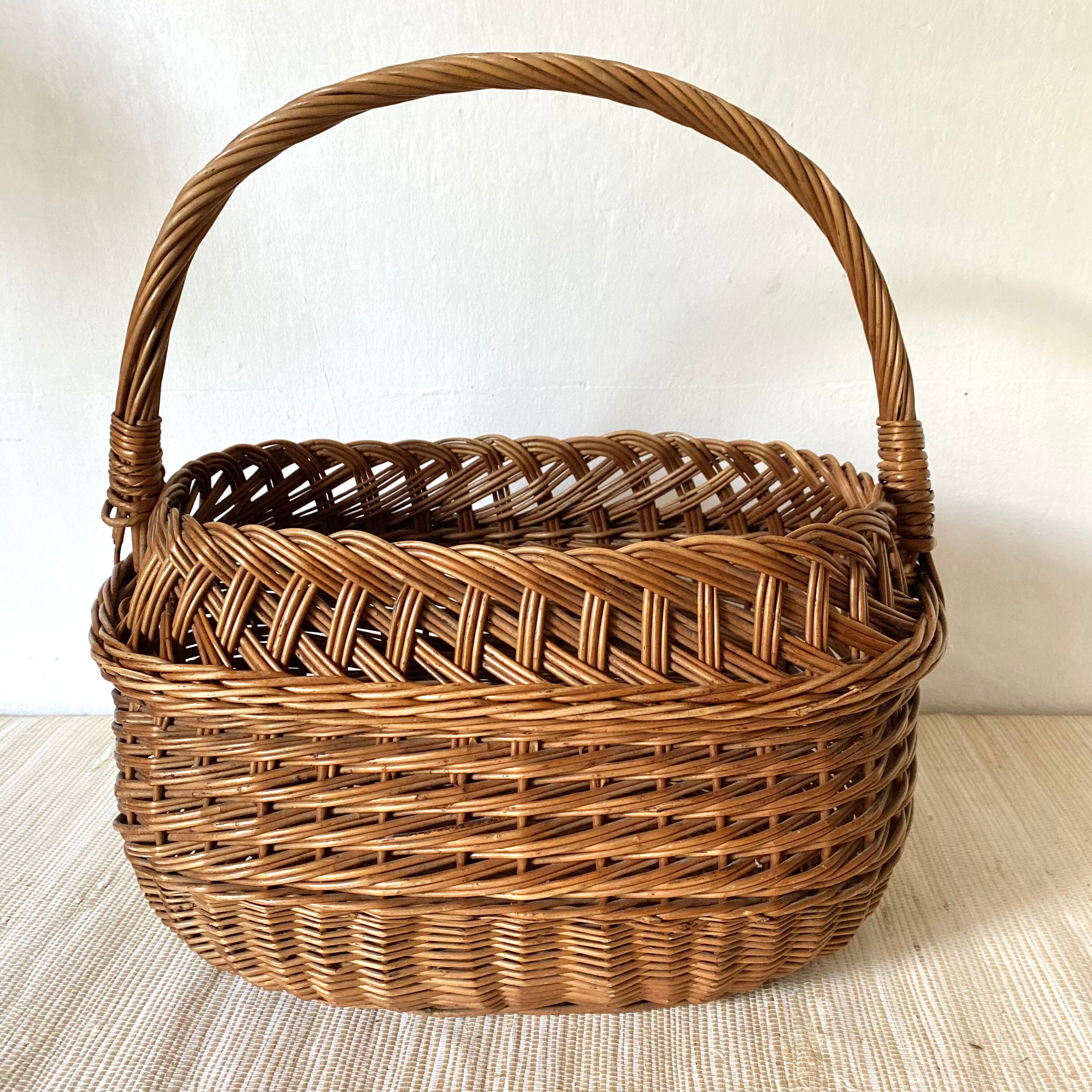 Vintage woven wicker basket