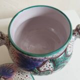 Vallauris lidded pot with thistle decoration