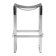 Contemporary kitchen bar stool in aged silver steel and black leather.