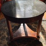 Black marble empire pedestal table