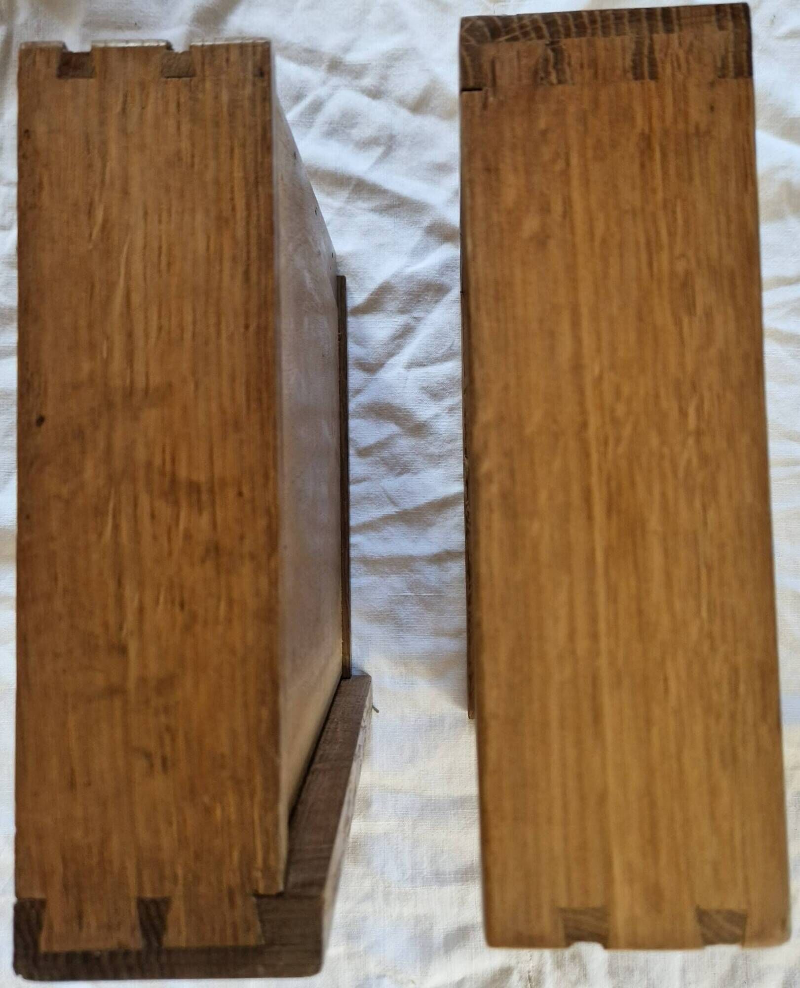 Nineteenth-century walnut work table with flaps, large storage + secret drawer.