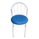 Vintage bistro garden chair in white tubular steel and blue leather from the 1980s.