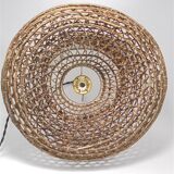 Braided wood pendant lamp