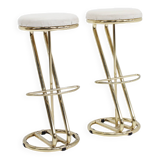 Vintage Italian bar stools in brass , set of 2