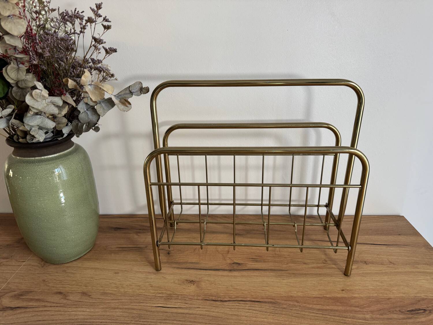 Vintage gold magazine rack