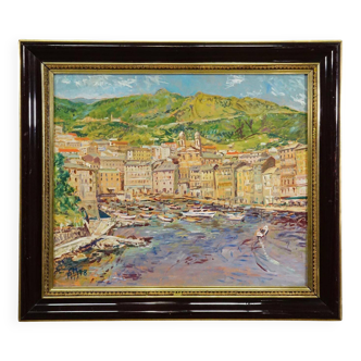 Oil painting by Alexander Michael – Bastia, Corsica, 1978