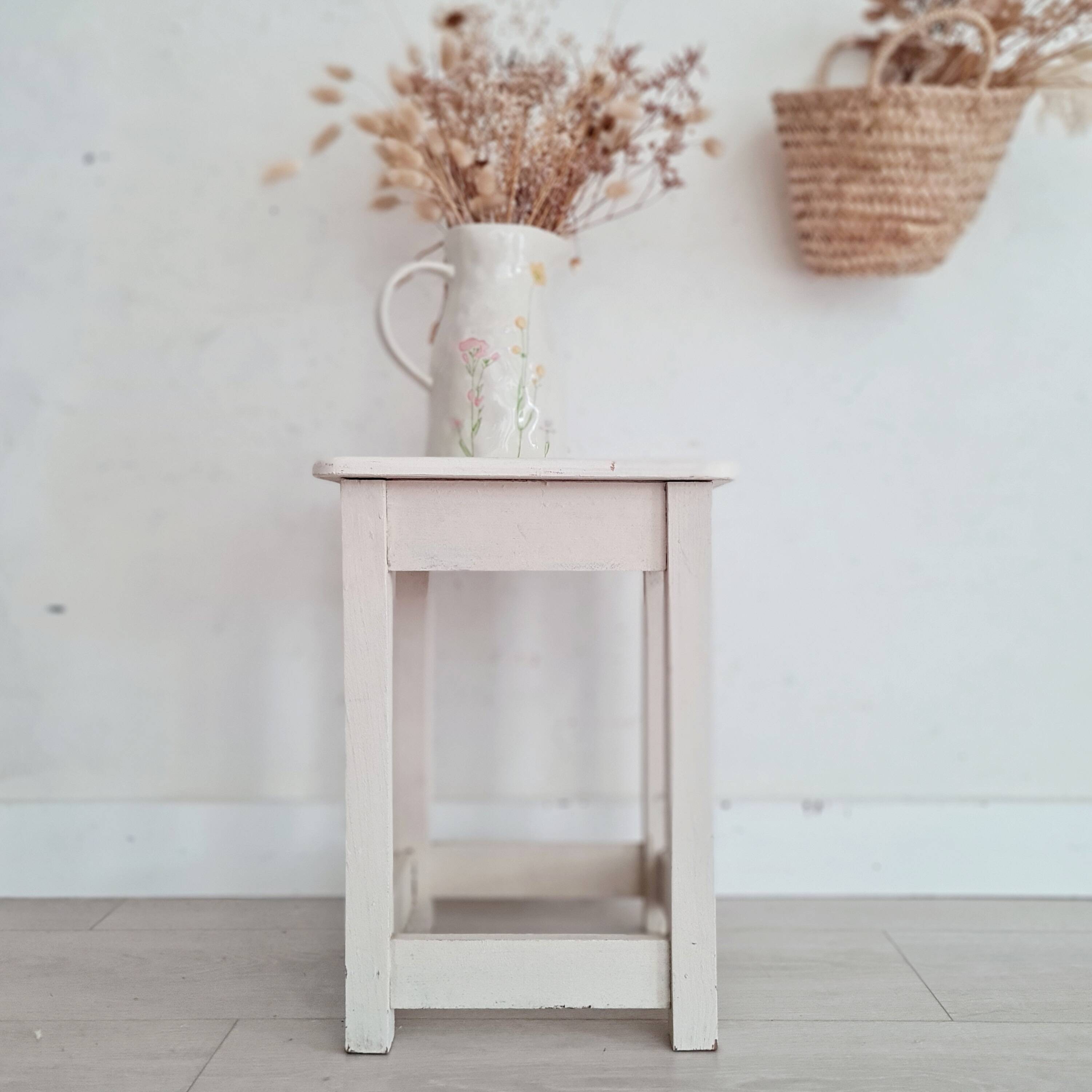 Old stool with white patina