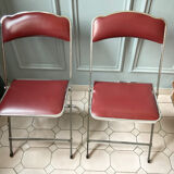 4 vintage folding chairs in chrome