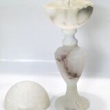 alabaster table lamp with alabaster globe Italy 1950-60