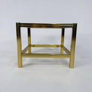 Hollywood Regency Brass and Glass Side Table, 1970s