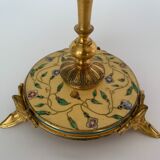 Pair of candlesticks Napoleon III in bronze cloisonné XIXth Barbedienne