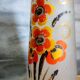 Vase Art Déco en verre givré peint