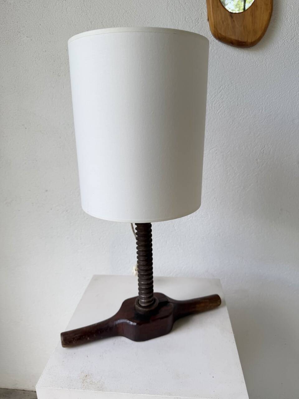 Lampe de table brutaliste artisanale 1950