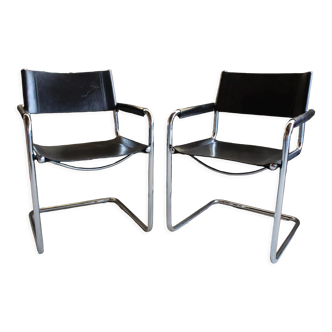 Paire de fauteuils noir, modèle MG5 édition Matteo Grassi