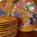 Old barbotine dessert service
