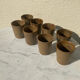 Set of 8 cups in glazed stoneware vintage Digoin 1970