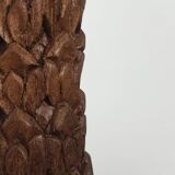 Carved wooden lamp base