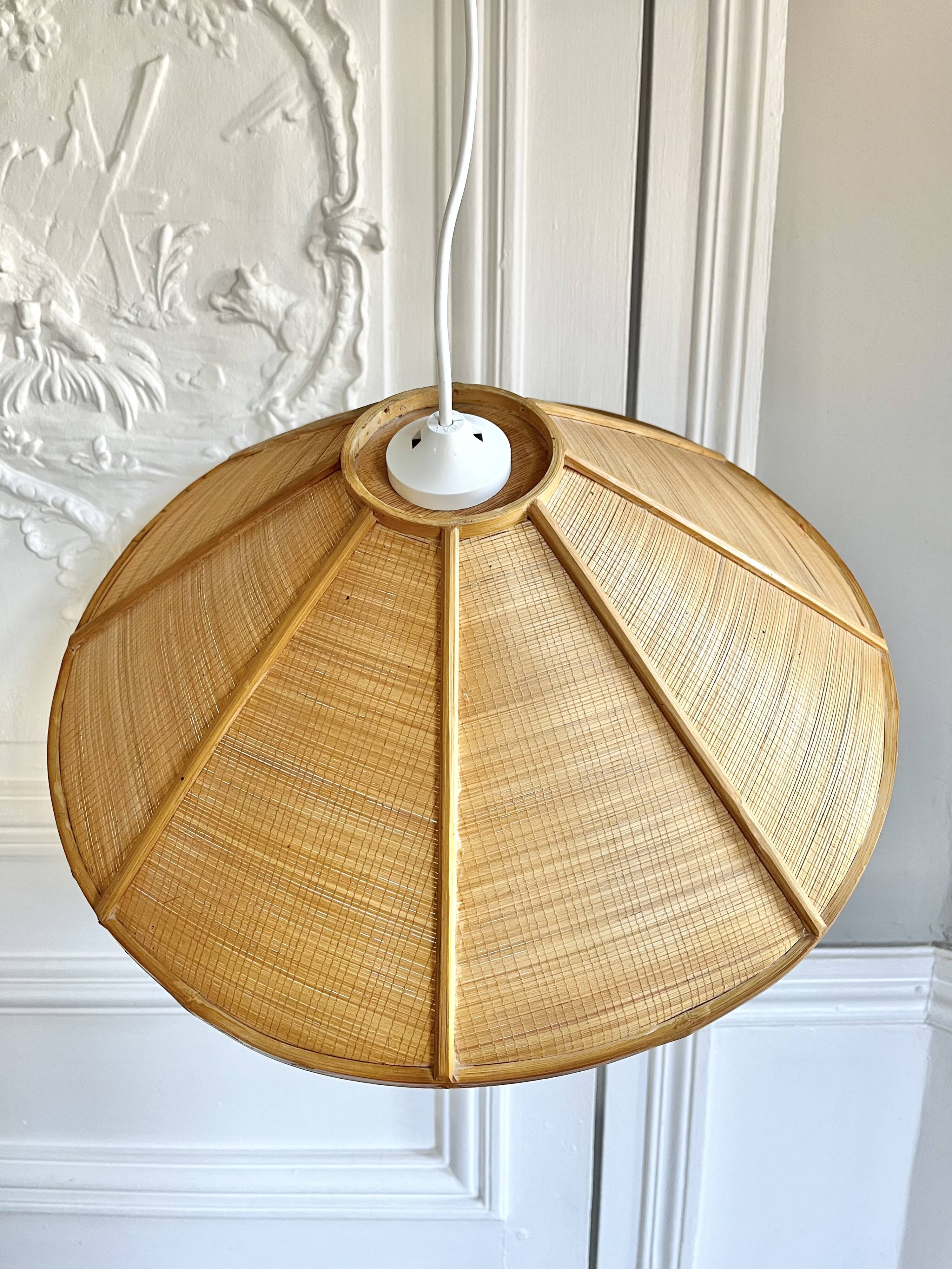 Vintage rattan pendant light