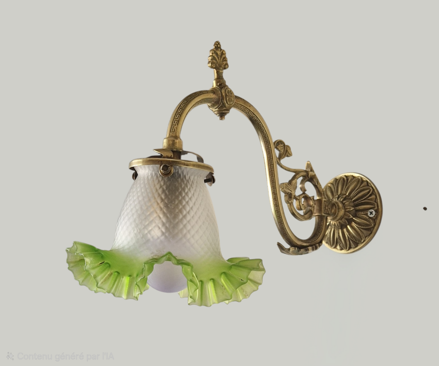 Louis XVI style wall sconce - Chiseled bronze and opaline glass