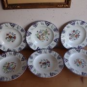 Set of 6 Longwy plates model Rouen