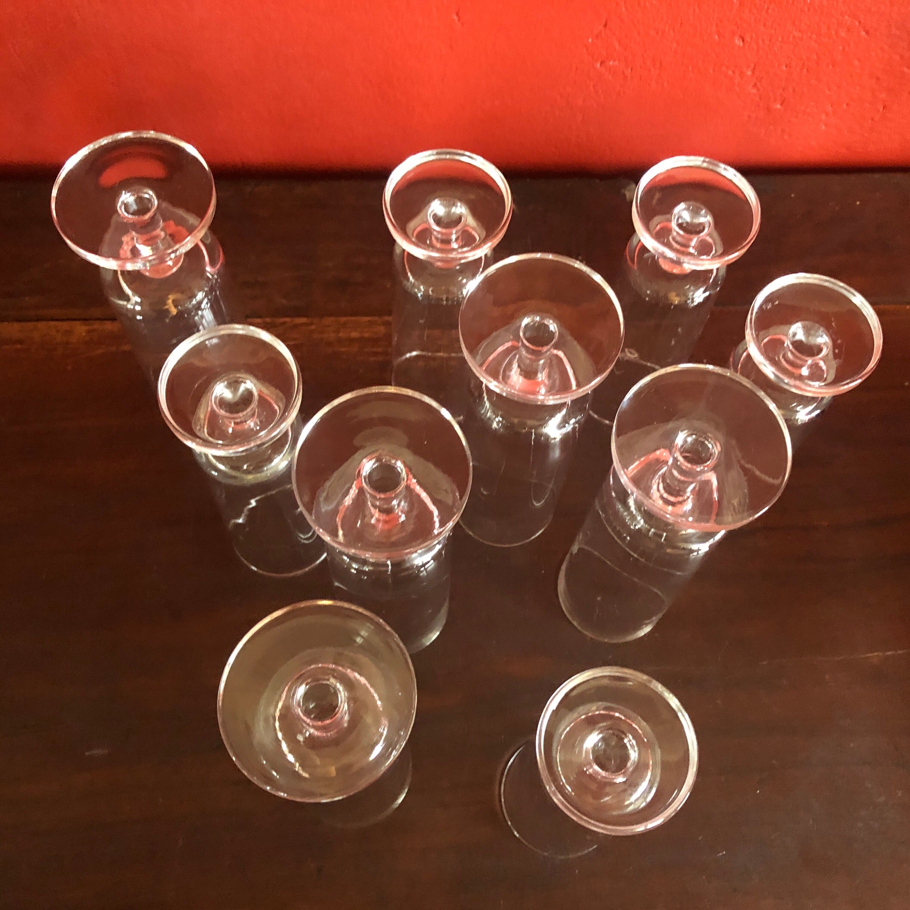 Series of 10 champagne flutes