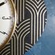Vintage clock formica silent wall clock "FFR black gold"