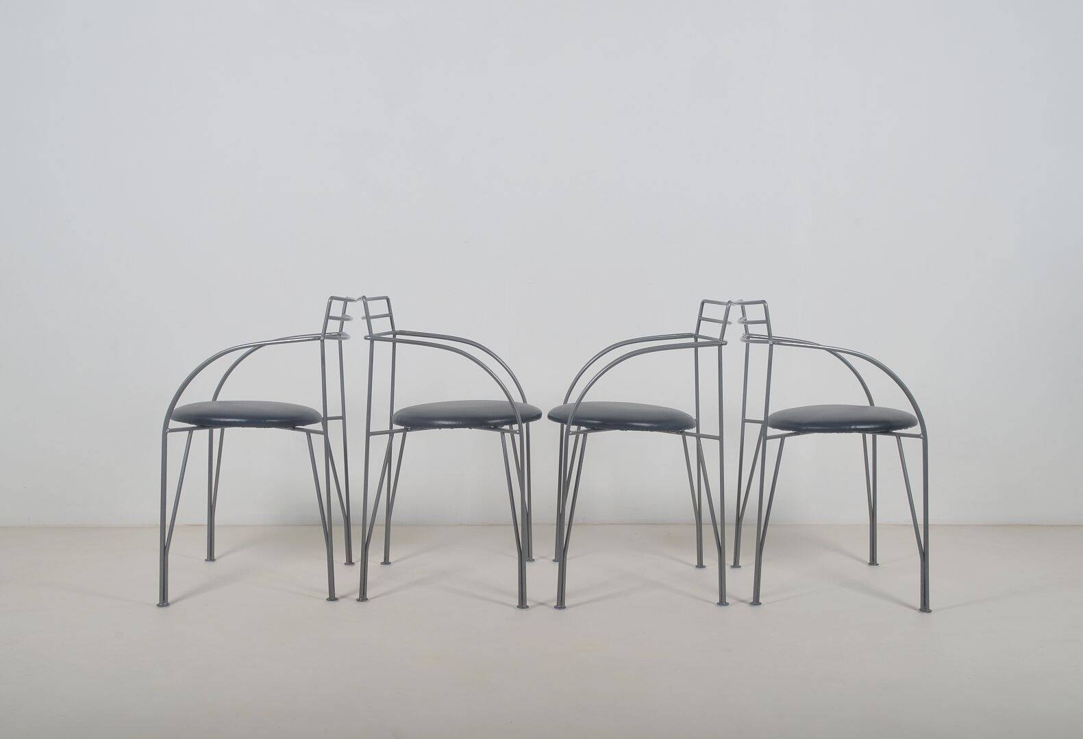 4 Chaises 'Lune d'Argent' dessinées par Pascal Mourgue pour Fermob, 1985