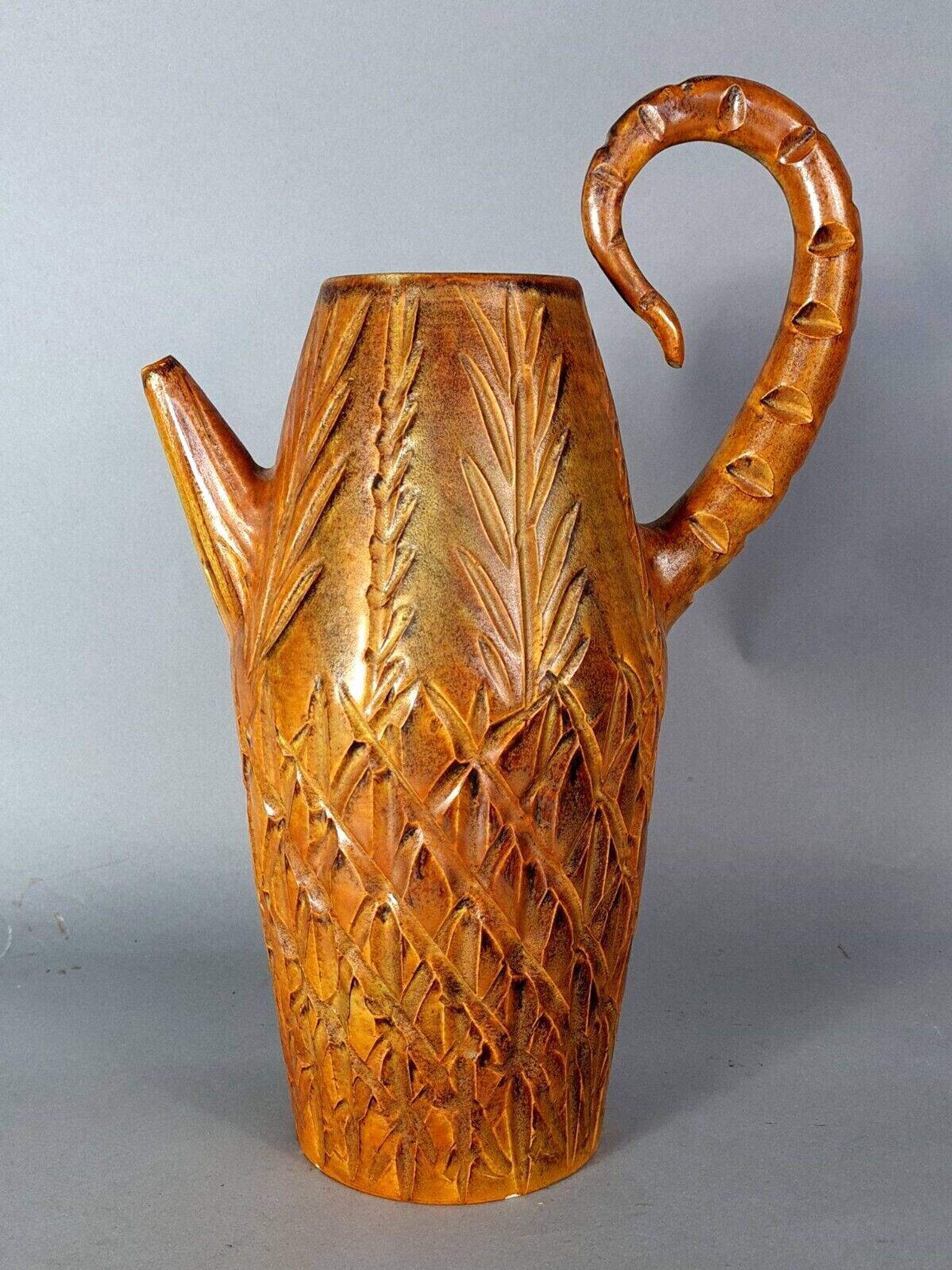 Large original ceramic pitcher Marius Bessone Vallauris vintage 50s B808