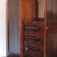 Art Deco furniture, Art Deco wooden sideboard with mirror, storage furniture, interior decoration.
