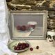 Old framed still life, oil on panel