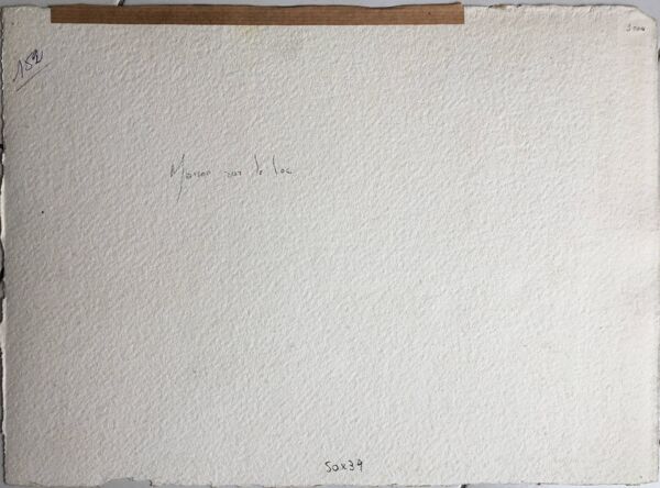 Tableau Aquarelle ancienne ''Maison sur le Lac