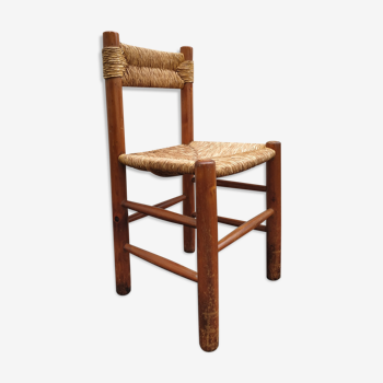 Chair wood and straw 1960