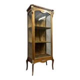 Louis XV style three-sided glass display case in mahogany and gilded bronze, circa 1850