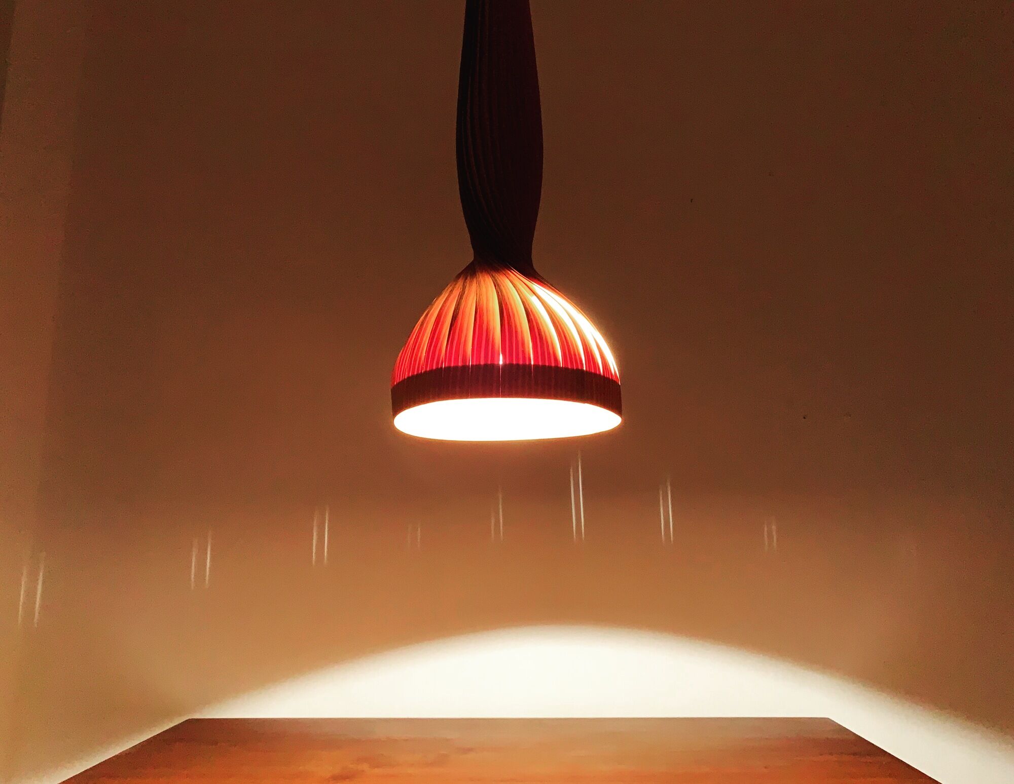 Swedish Mid Century Modern wooden pendant lamp by Hans Agne Jakobsson