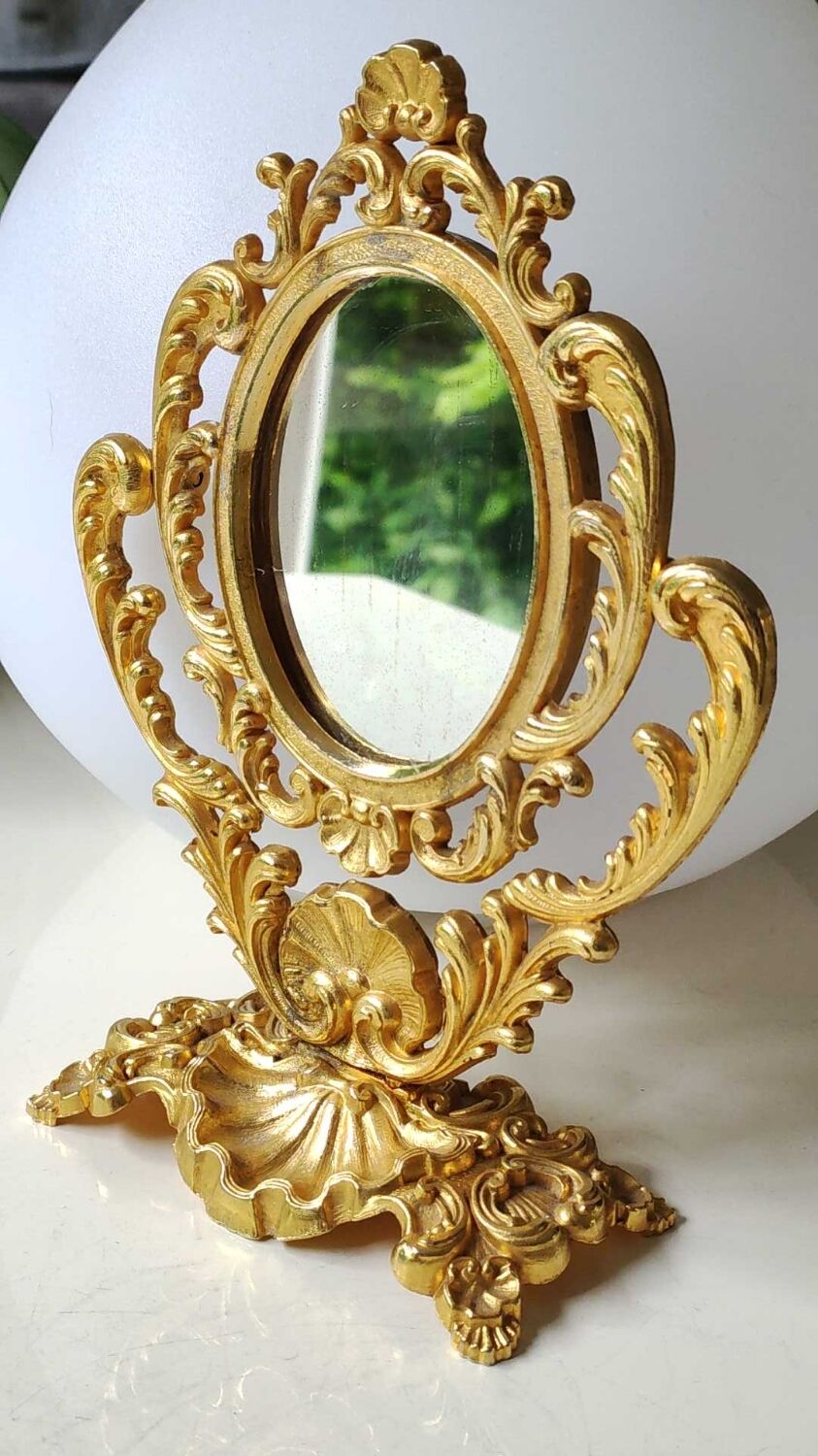 Table mirror on psyche style Louis XV 19,5x14,5cm
