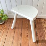 Tabouret tripode blanc vintage