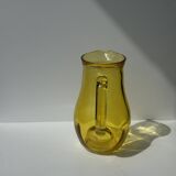 Vintage yellow glass pitcher H20.5
