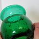 Small green bubbled blown glass vase