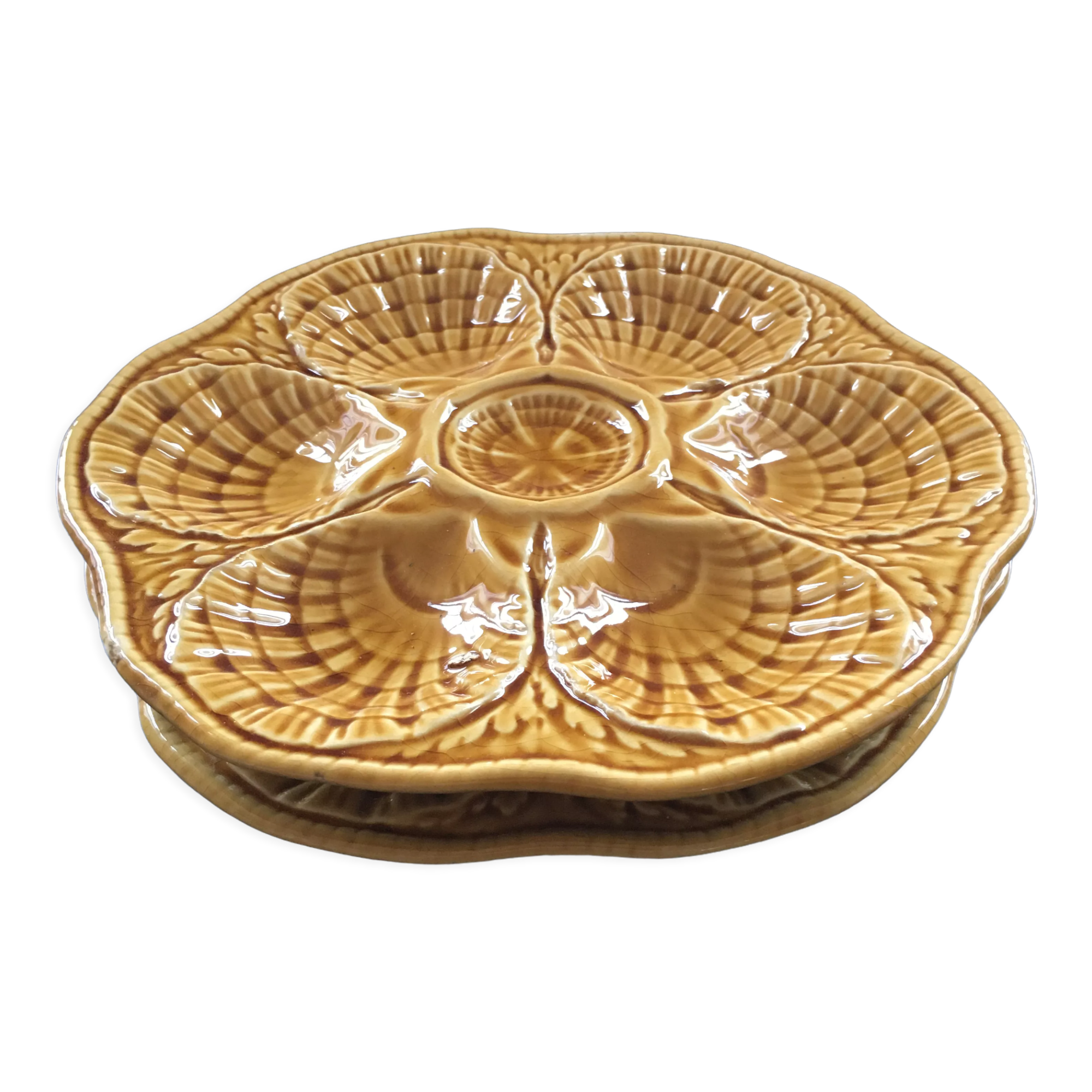 Lot 2 oyster plates Sarreguemines