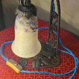 old wrought iron lamp 32x20 pretty tulip original elec ok