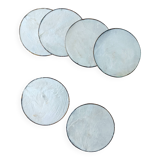Set of 6 mother-of-pearl coasters