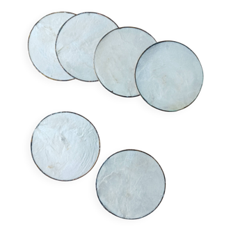 Set of 6 mother-of-pearl coasters
