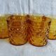 Set of 6 old Pernod amber glasses