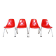 Set de 4 chaises en fibre de verre stella 1970