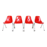 Set of 4 fiberglass chairs stella 1970