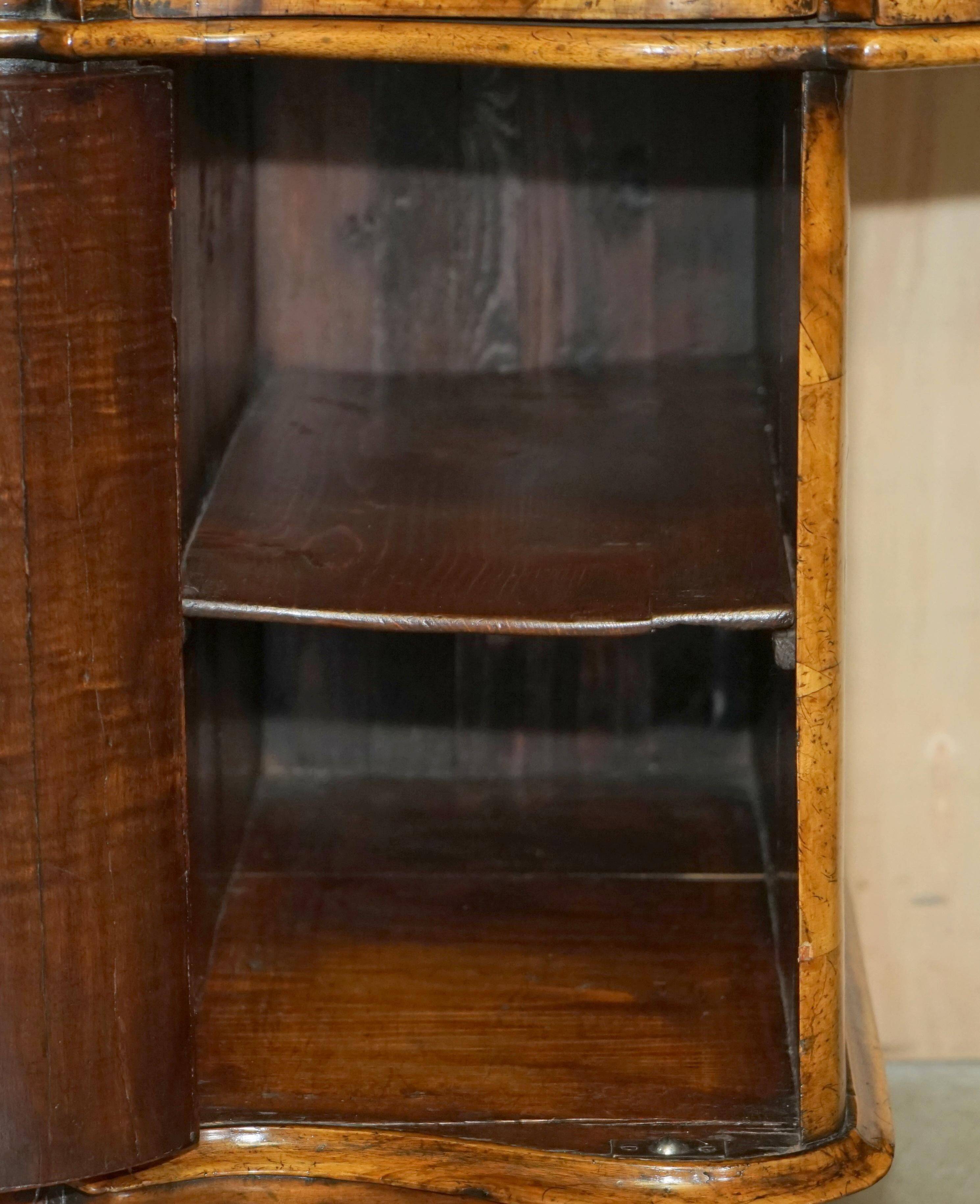 Antique Italian writing desk in olive wood circa 1860