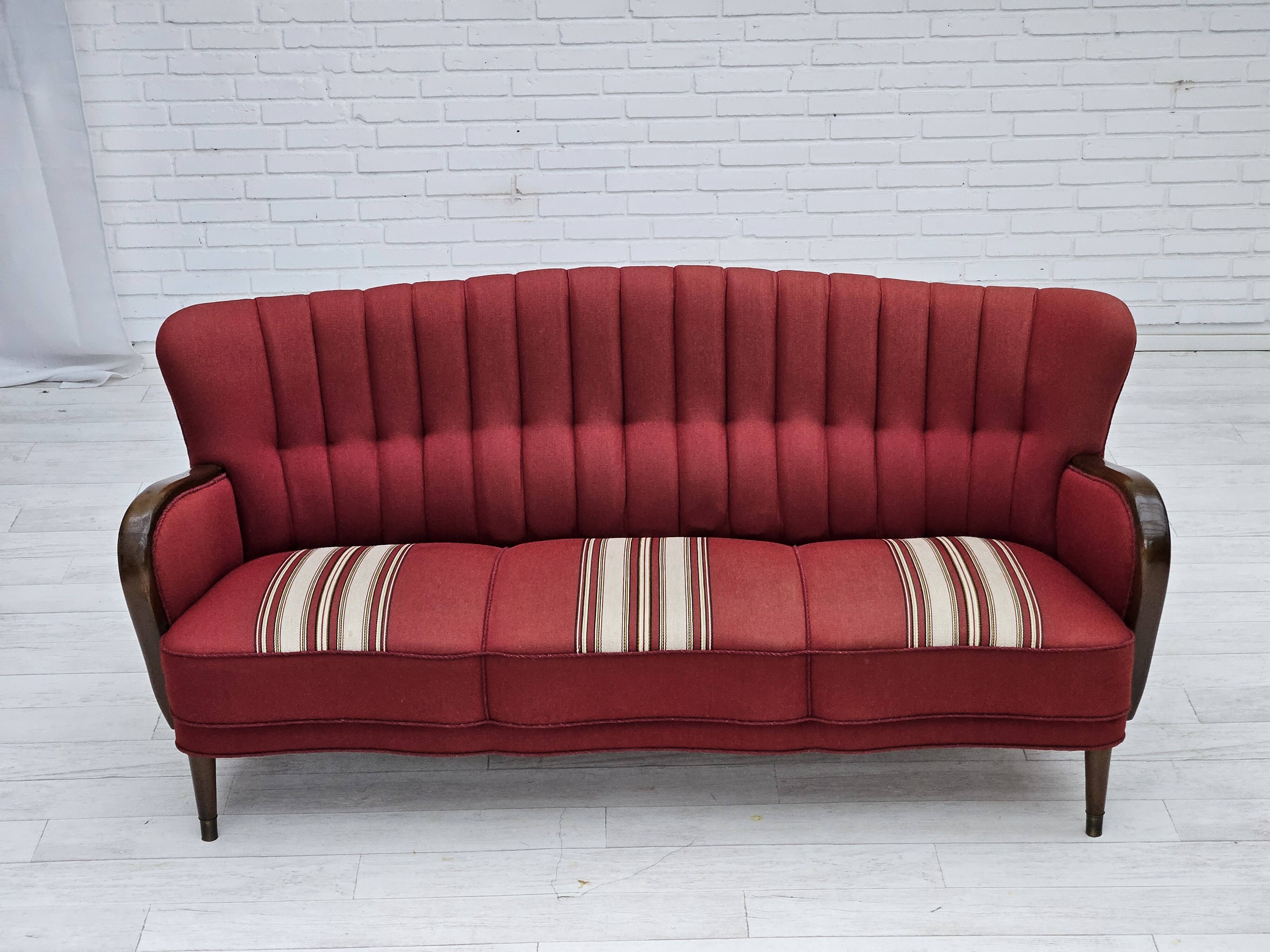1960s, Danish 3-seater sofa by Alfred Christensen, furniture wool.